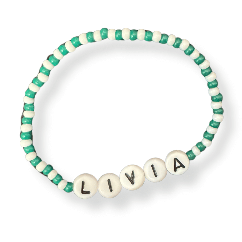 Livia Green & White Bead Bracelet