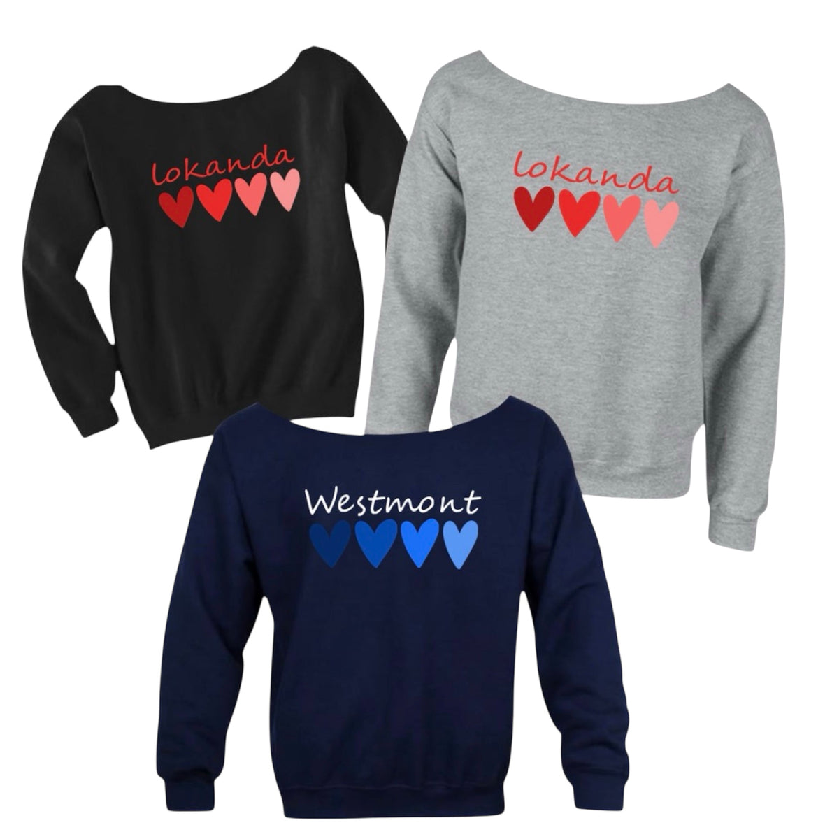 Gradient Heart Camp Crewneck (Cut Neckline)