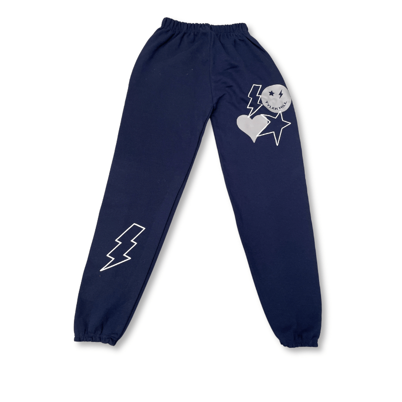 Tyler Hill Star/Bolt Navy Sweatpants Large Ready to Ship