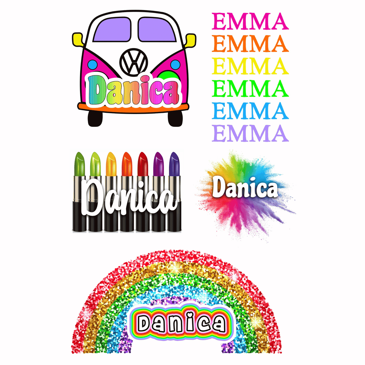 Cling It Sheet - CI 71P Rainbow VW