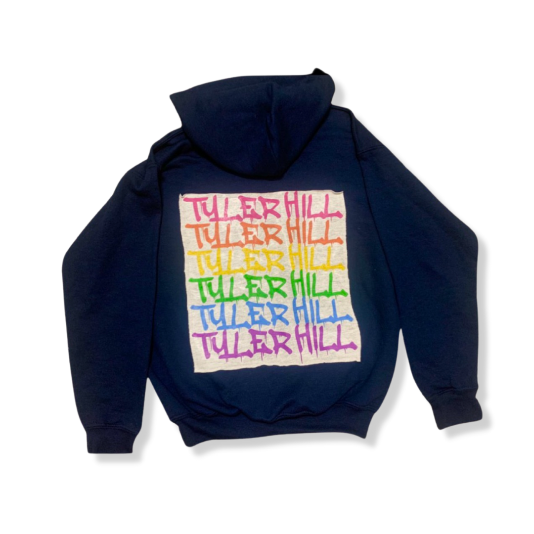 1-FEATURE Graffiti Patch Black Hoodie