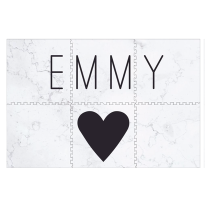 Personalized Play Mat - Marble with Single Heart