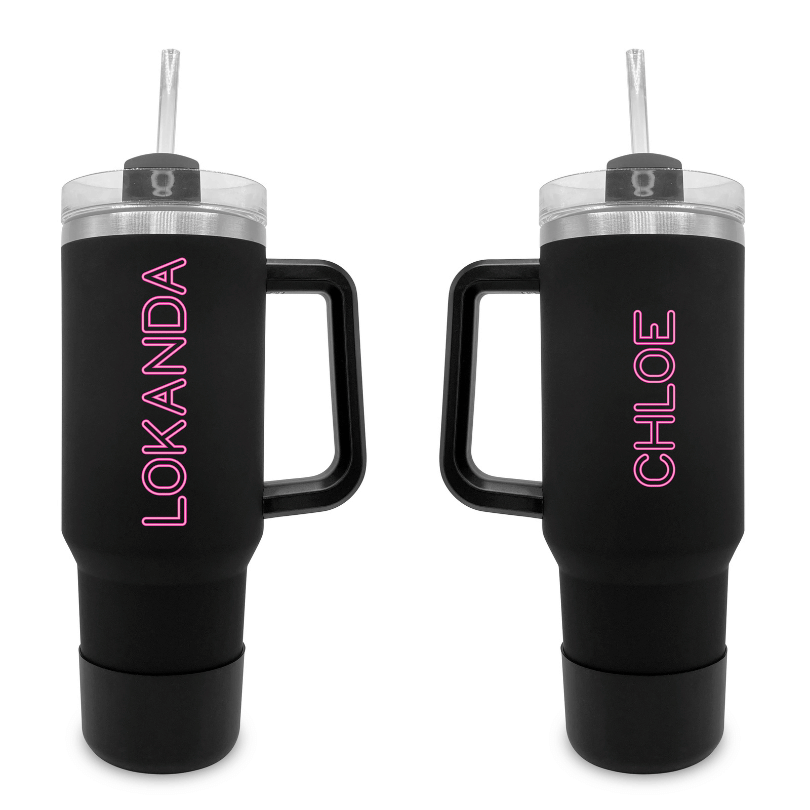 Neon - 40 0z Tumbler with Handle