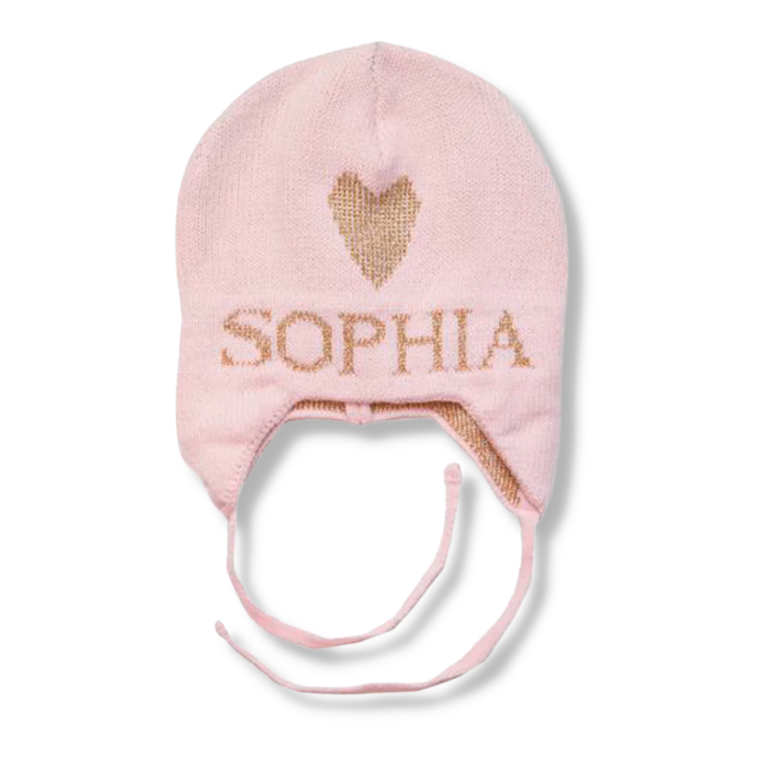 METALLIC SINGLE HEART HAT - REGULAR OR EARFLAP