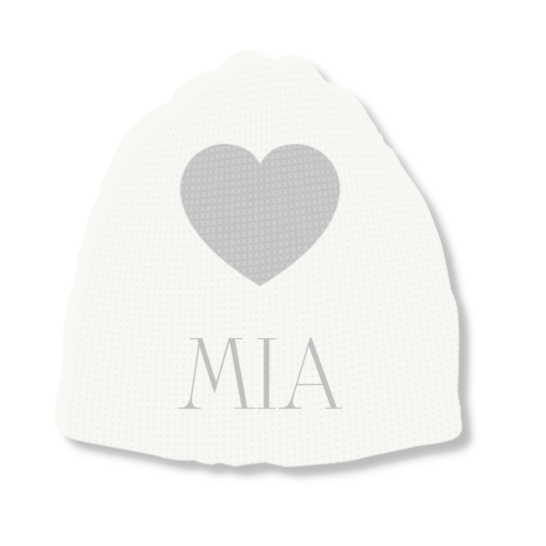 METALLIC SINGLE HEART HAT - REGULAR OR EARFLAP