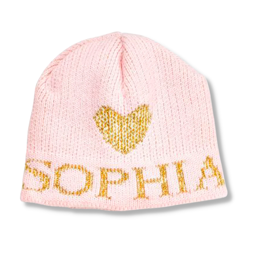 METALLIC SINGLE HEART HAT - REGULAR OR EARFLAP