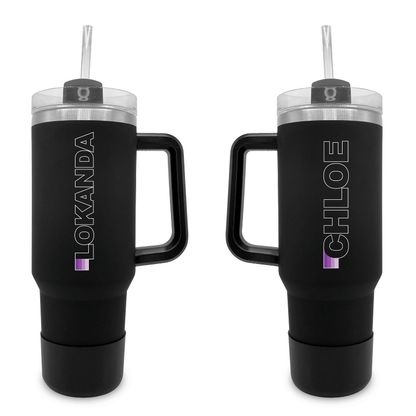 Ombre Stripes (Purple)- 40 0z Tumbler with Handle