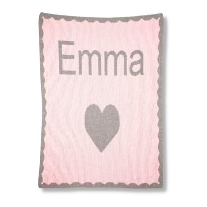 SINGLE HEART &amp; SCALLOPED EDGE BLANKET