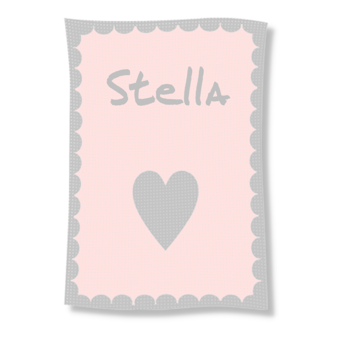 METALLIC SINGLE HEART &amp; SCALLOPED EDGE STROLLER BLANKET