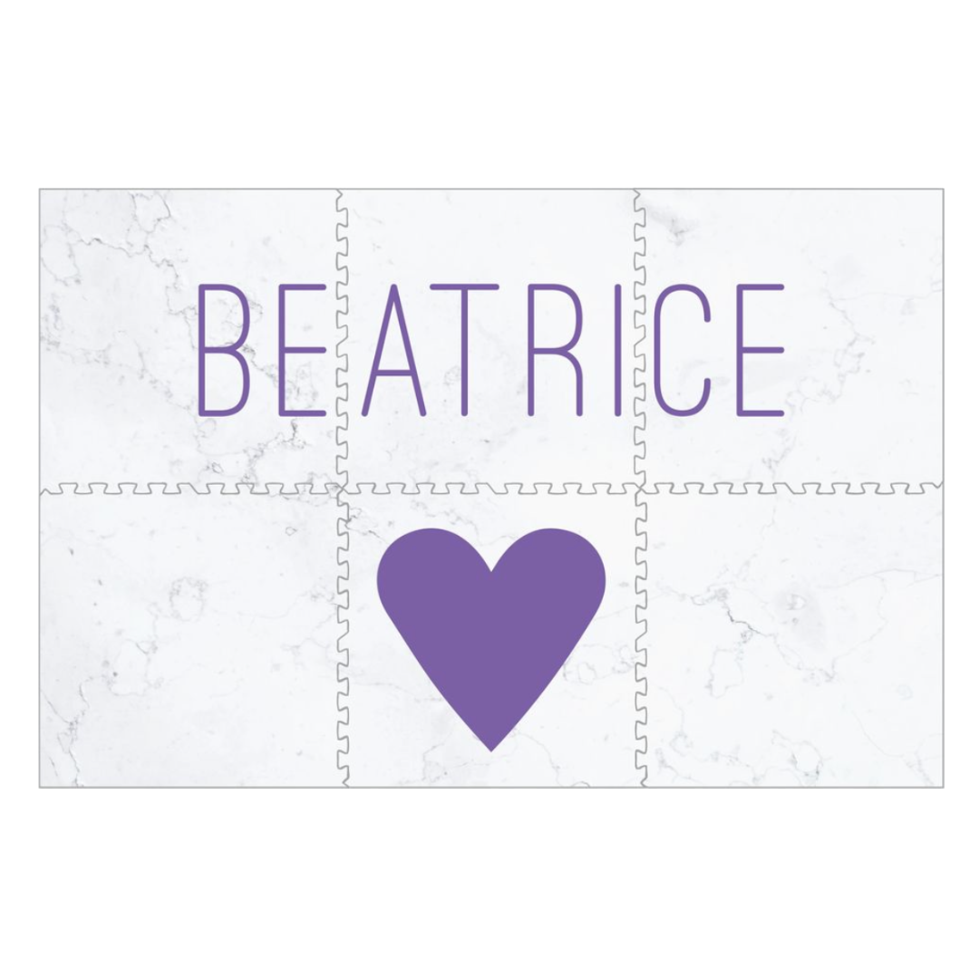 Personalized Play Mat - Marble with Single Heart
