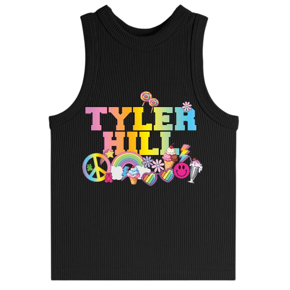 Rainbow Fade Peace Love Suzette Tank (Youth)