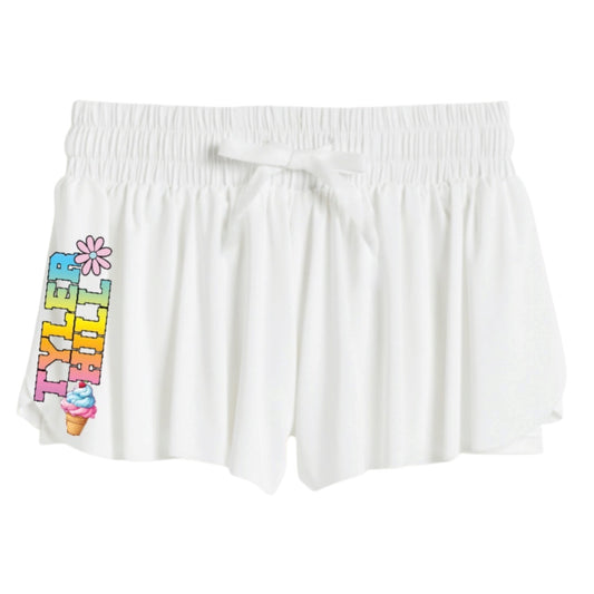 Rainbow Fade Peace Love Suzette Flyaway Shorts
