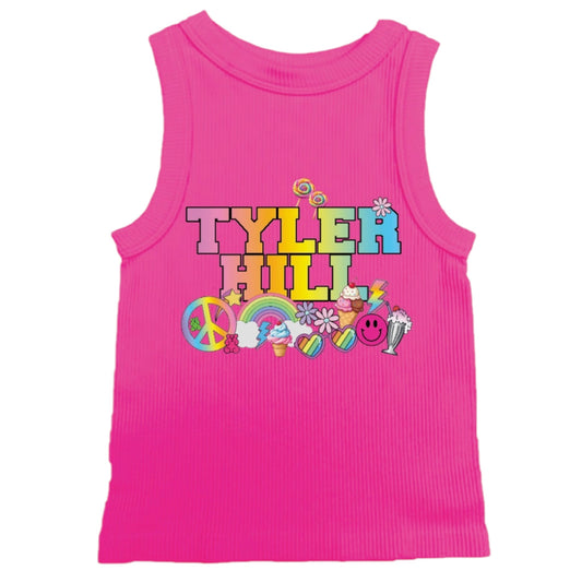 Rainbow Fade Peace Love Suzette Tank (Youth)