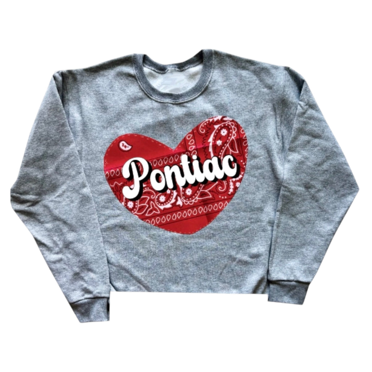 Stitched On Bandana Heart Sweatshirt