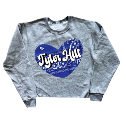 Stitched On Bandana Heart Sweatshirt