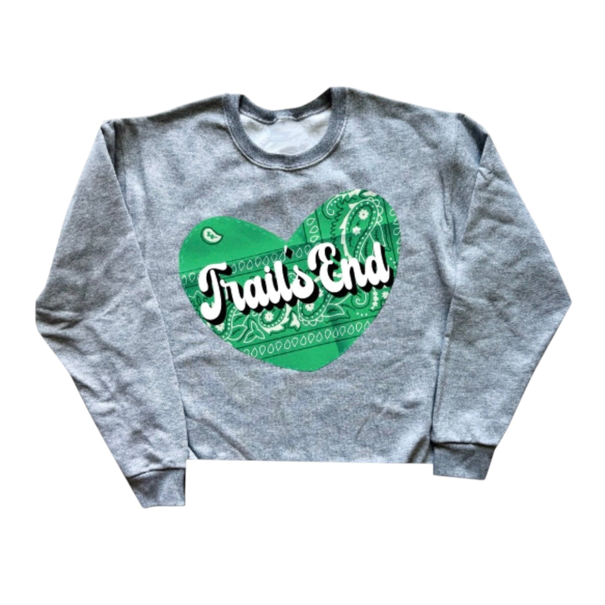 Stitched On Bandana Heart Sweatshirt