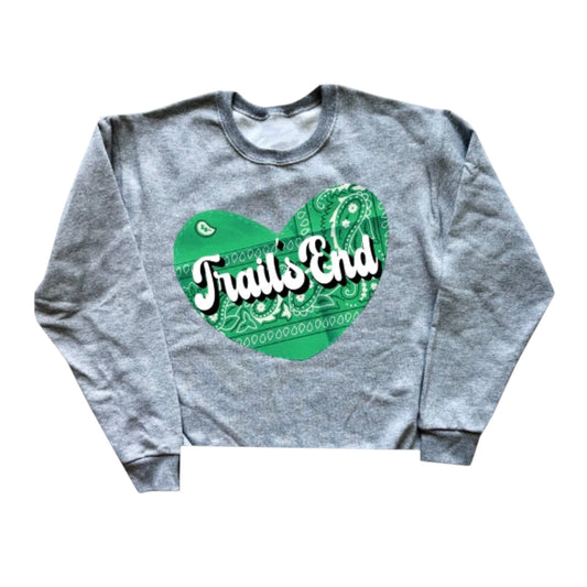 Stitched On Bandana Heart Sweatshirt