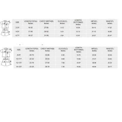 Pajama Set Size Chart Guide Create'D 