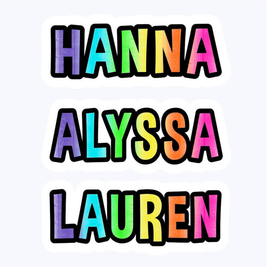 Personalized Rainbow Font Name Pillow (16" x 10" )