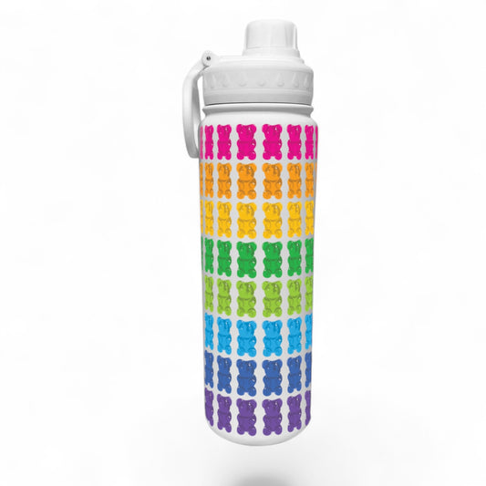 Rainbow Gummy Bears Wrap Water Bottle