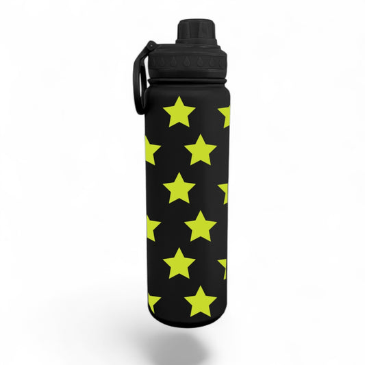 Neon Stars Wrap Water Bottle