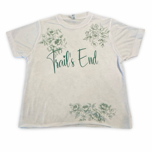 Trail's End Floral Toile White T-Shirt - YM - Sale - Ready to Ship - R2S