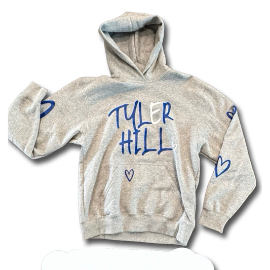Tyler Hill Hearts Grey Hoodie - YXL - Sale - Ready to Ship - R2S