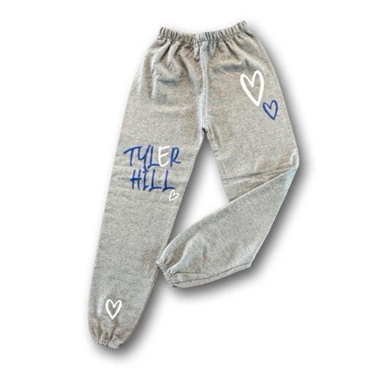 Tyler Hill Hearts Grey Sweatpants - YXL - Sale  Ready to Ship - R2S