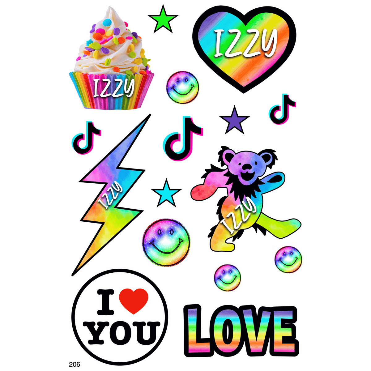 Cling It Sheet CI-206P Top Ten Rainbow