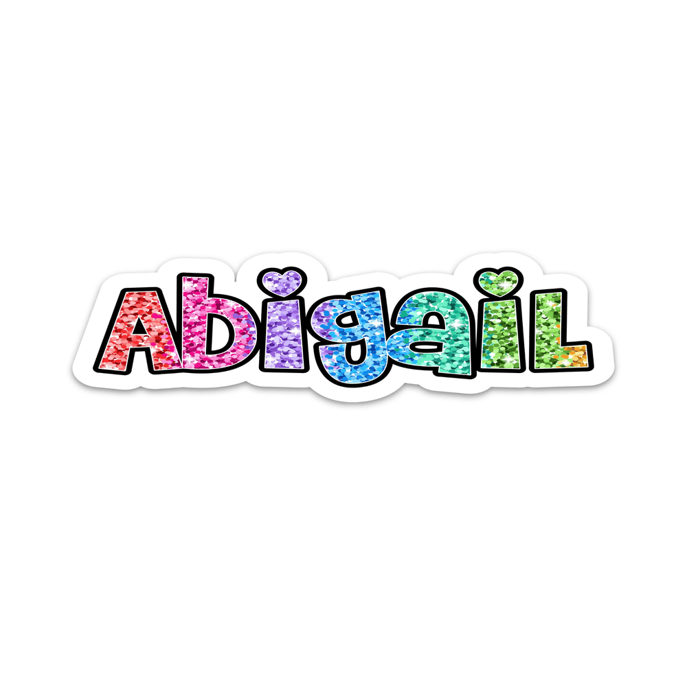 Cling It Word in Rainbow Glitter