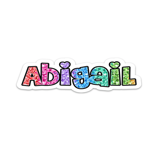Cling It Word in Rainbow Glitter