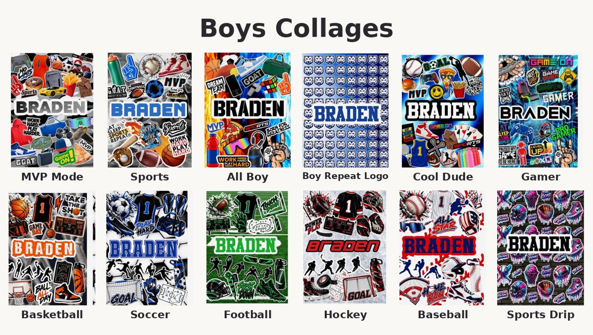 Boys collage choices