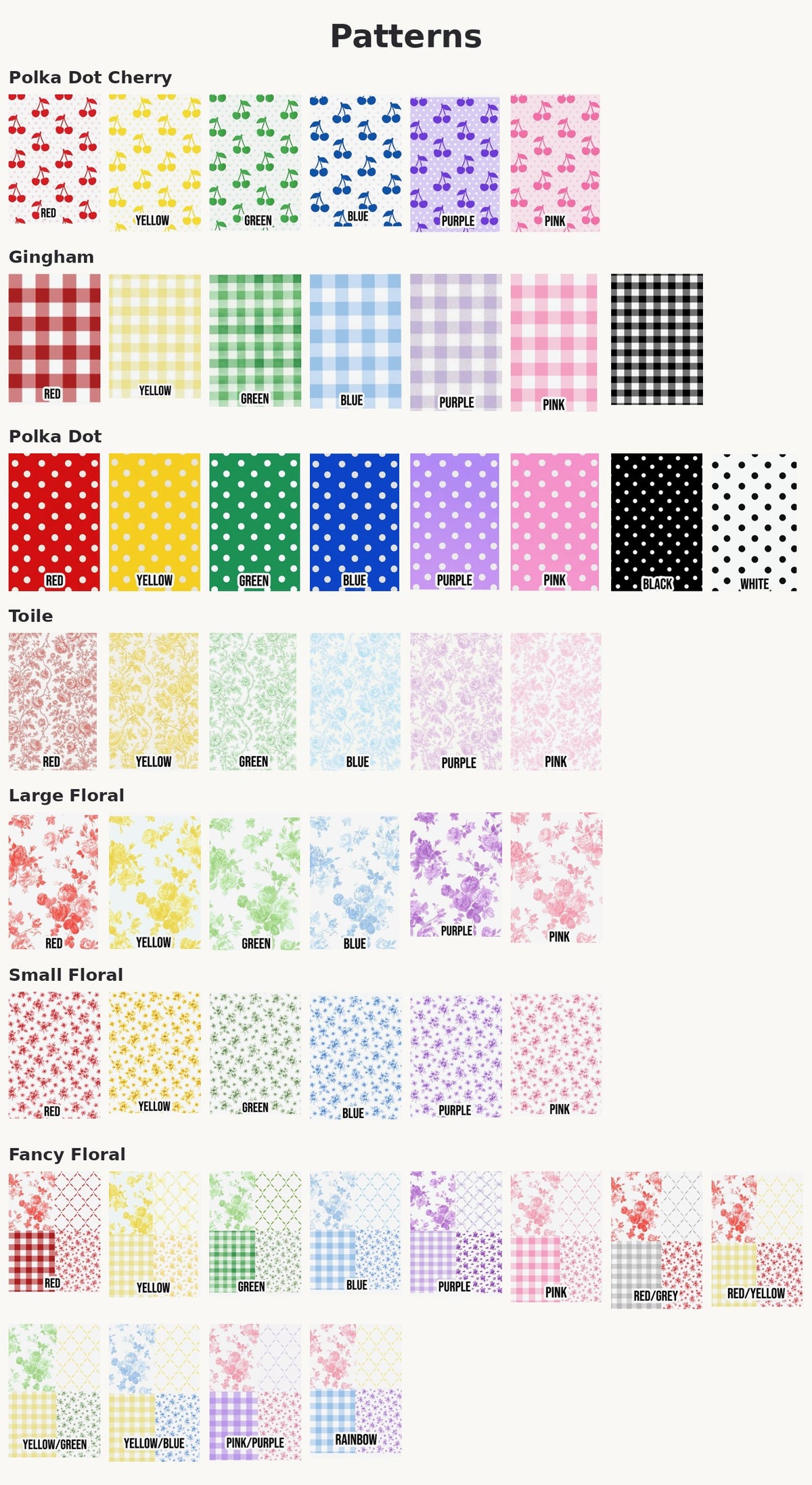 Pattern choices