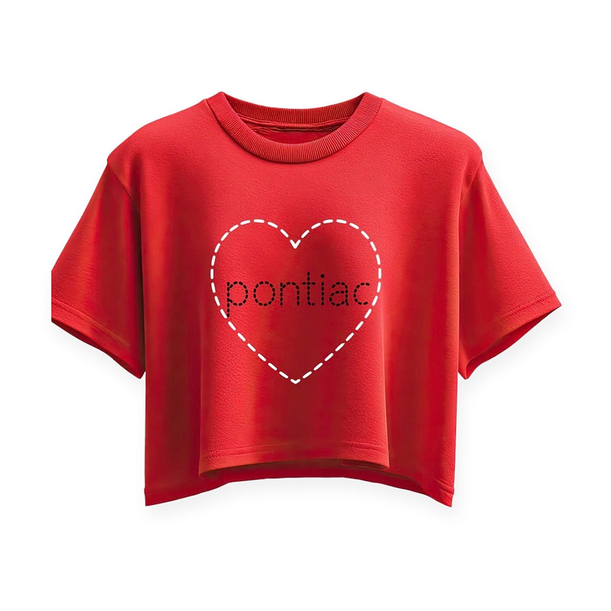 Heart Outline Camp Crop Tee