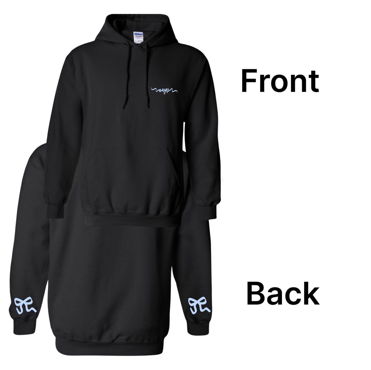 Ribbon Hoodie -Front &amp; Back - Custom Press