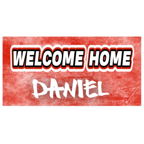 Welcome Home Banner – Grunge & Varsity (55″ x 30″)