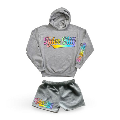 Pastel Rainbow Camp Cut Sweatshorts