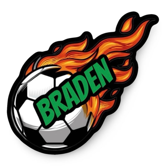 Soccer Ball with Flame Custom Shape Personalized Pillow