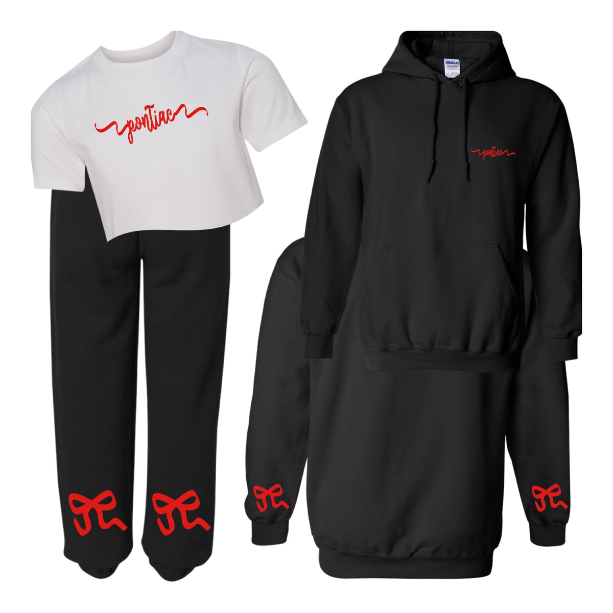 Ribbon Hoodie - Sweatpants - Shirt- Custom Press