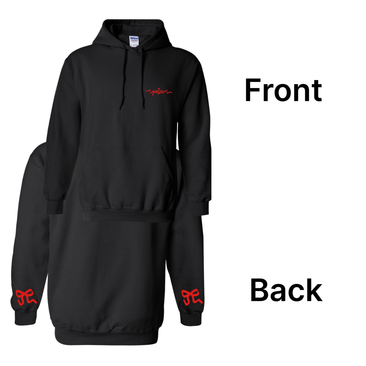 Ribbon Hoodie -Front &amp; Back - Custom Press