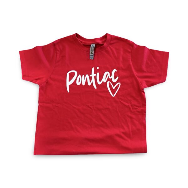 Pontiac with Heart Red T-Shirt – Youth Medium (8)