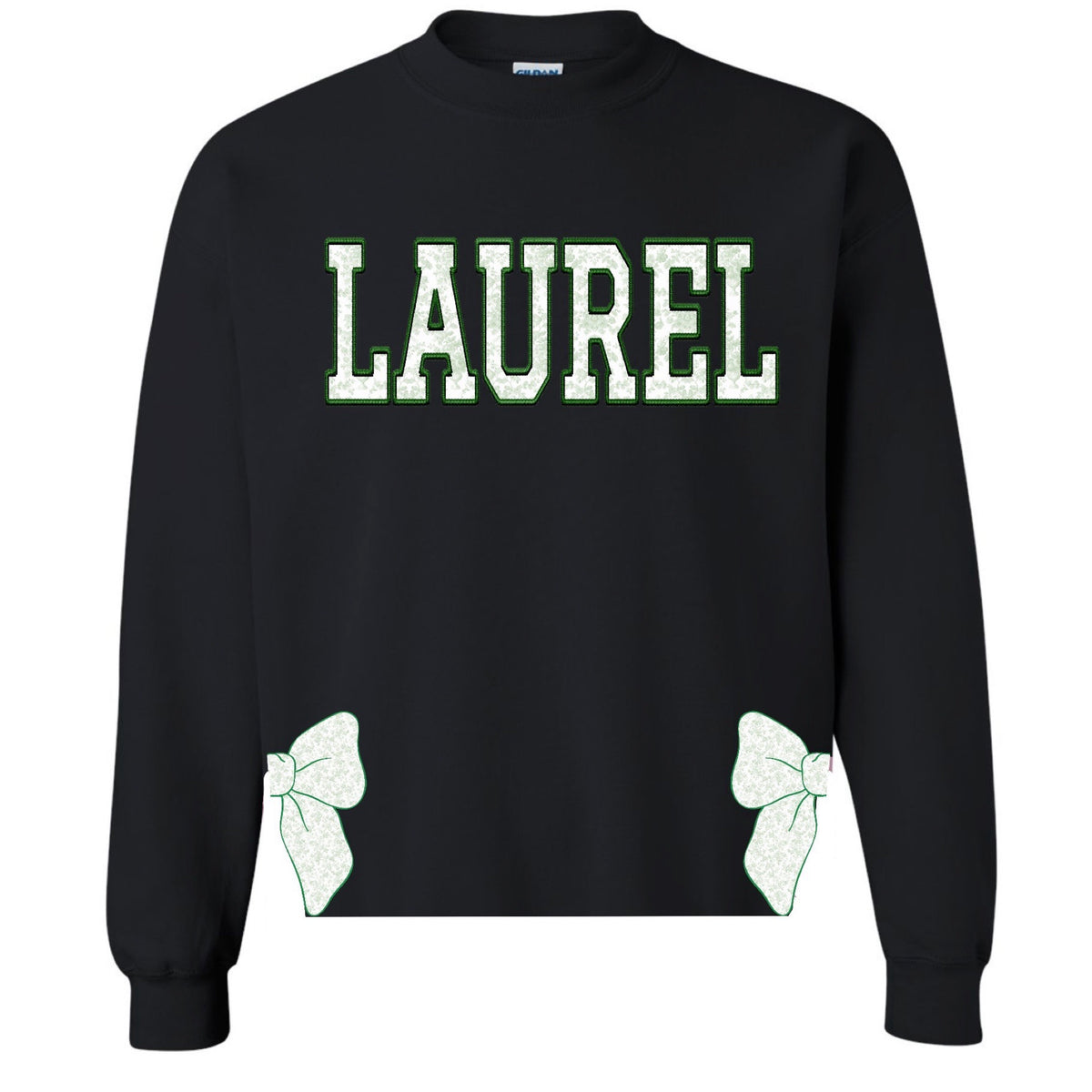 Toile Bows with Side Cuts Crewneck - Custom Press