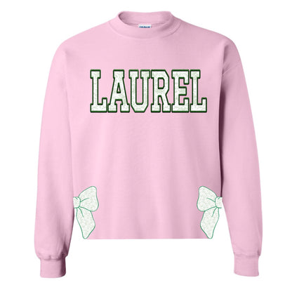 Toile Bows with Side Cuts Crewneck - Custom Press