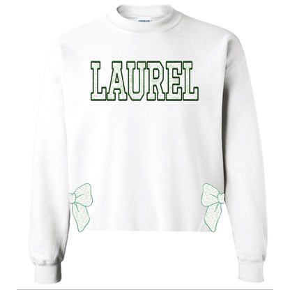 Toile Bows with Side Cuts Crewneck - Custom Press