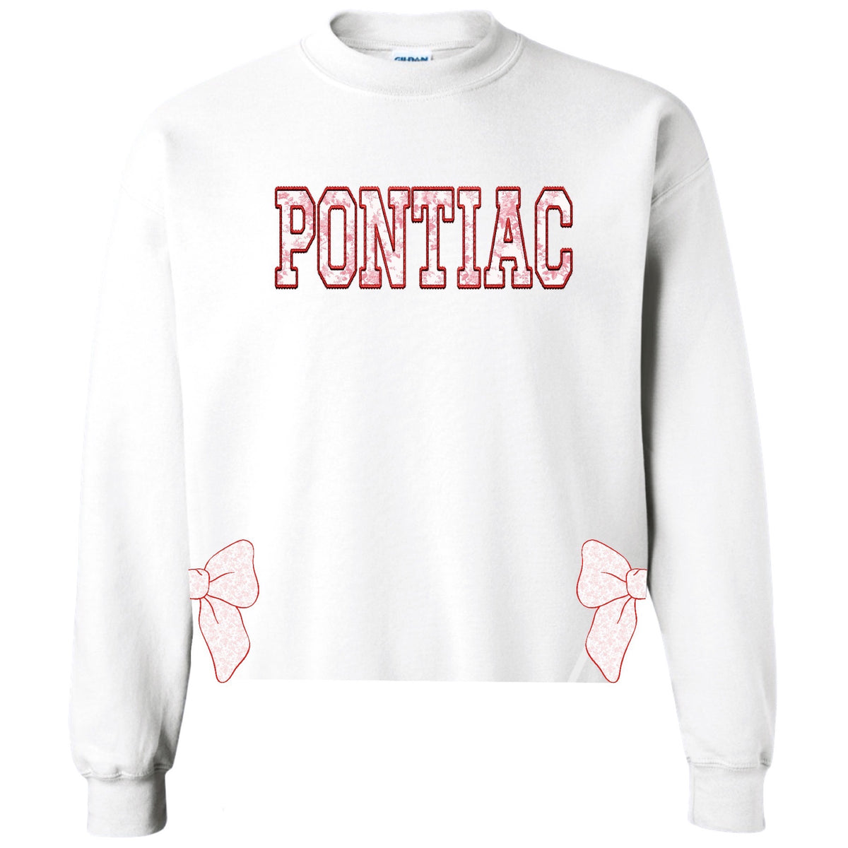 Toile Bows with Side Cuts Crewneck - Custom Press