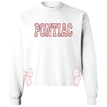 Toile Bows with Side Cuts Crewneck - Custom Press