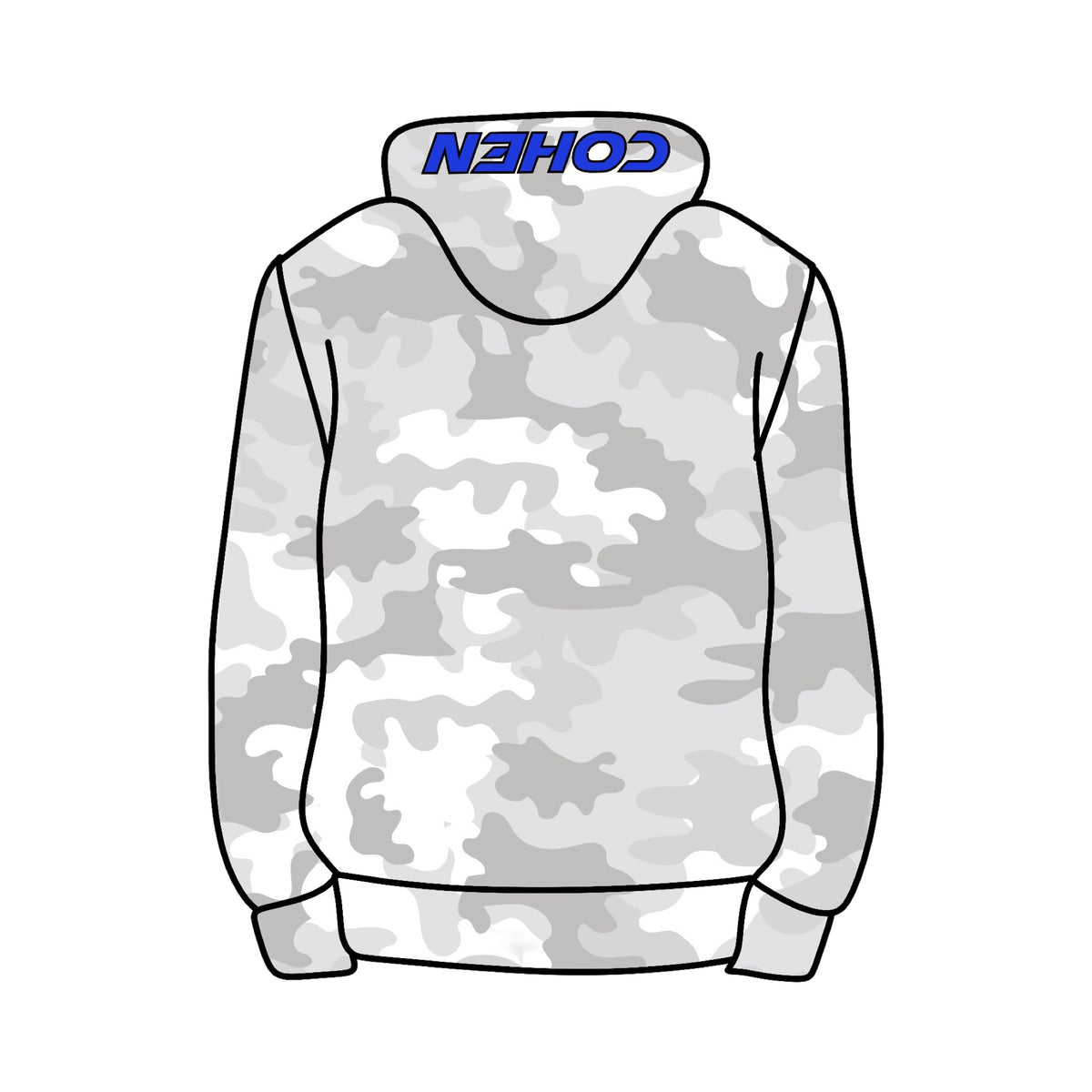 Grey Camo Hoodie - Custom Press