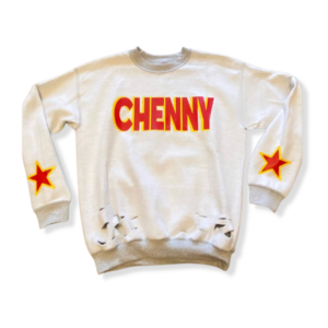 1-FEATURE Inside Out Distressed Star Crewneck.