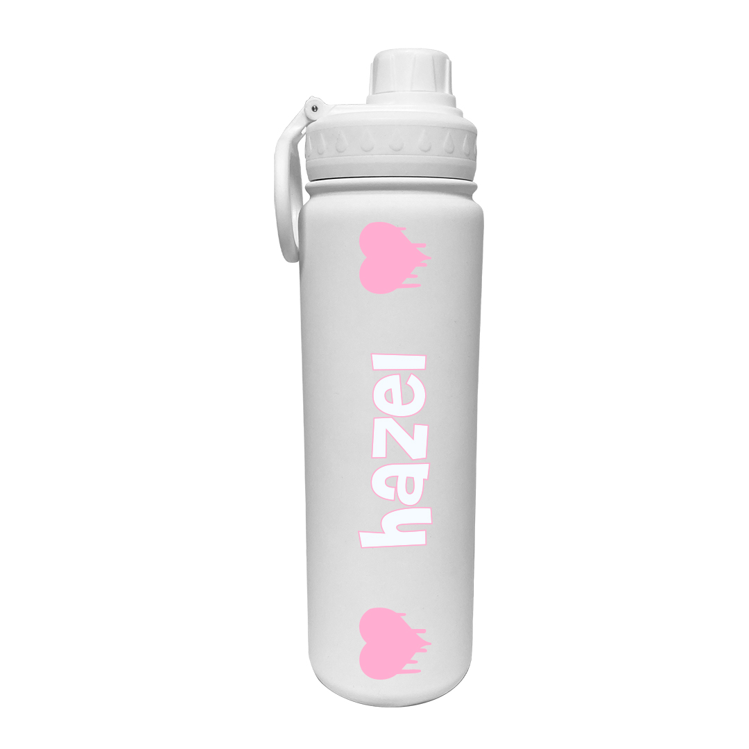 3-Water Bottle DRIPPY-HEARTS-PINK