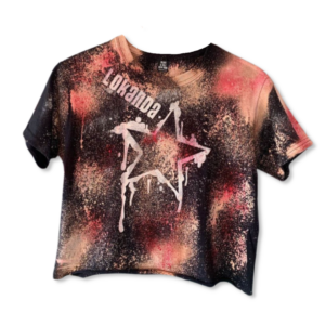 Black Reverse Tie Dye Drippy Star Camp Shirt